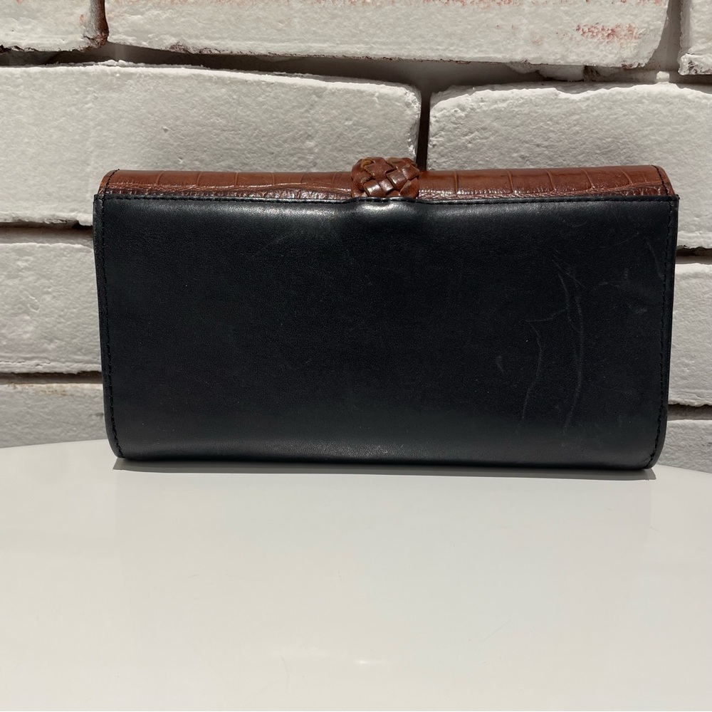Brighton Women’s Large Croc Print Tri Fold and Black & Brown Wallet - Picture 2 of 14